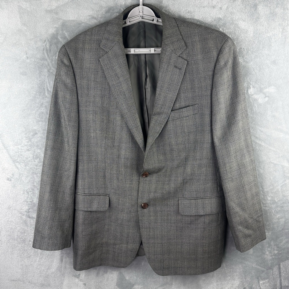 Ralph Lauren Blazer Mens 46R Gray Silk Wool Glen Plaid 2 Button Dillard's
